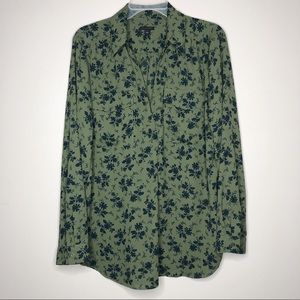 Ann Taylor Women’s Olive Green Long Sleeve Blouse